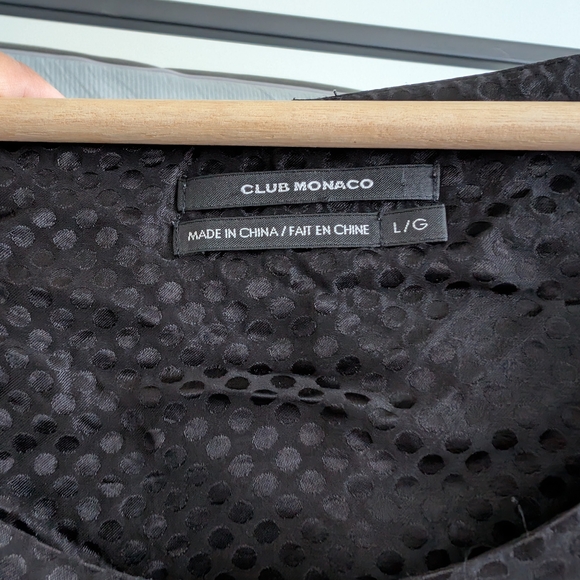 Club Monaco Black Ruffled Boxy Blouse - Picture 7 of 9